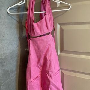 Pink Cut out Mini Dress Jacquemius